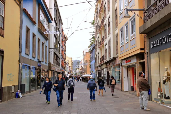 Novembre 2021 Laguna Tenerife Spagna City Street Giorno Nuvoloso — Foto Stock