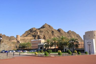 15 Mart 2022 - Muscat, Umman, Orta Doğu: Sultan Qaboos Sarayı çevresi