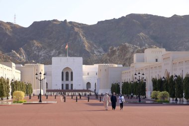 15 Mart 2022 - Muscat, Umman, Orta Doğu: Sultan Qaboos Sarayı çevresi