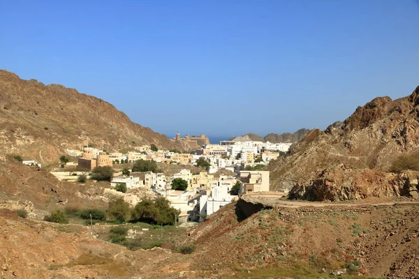 Old City Muscat Separated Rest Modern Muscat Coastal Mountains Located — стокове фото