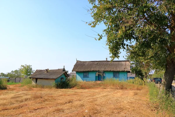 Maisons Dans Rue Letea Delta Danube Roumanie — Photo