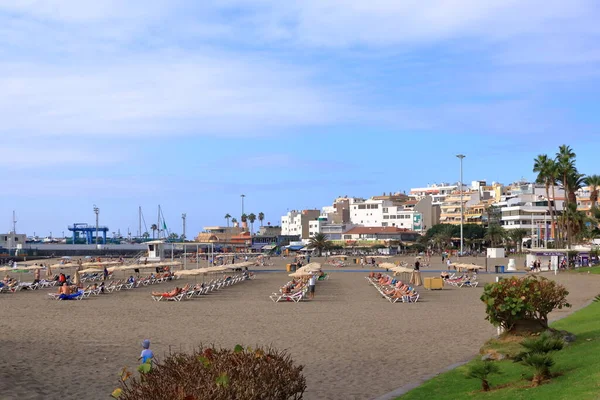 Novembre 2021 Los Cristianos Tenerife Canarie Spiaggia Playa Los Cristianos — Foto Stock
