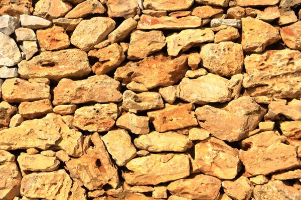 Old Yellow Brown Masonry Wall Stones — Zdjęcie stockowe