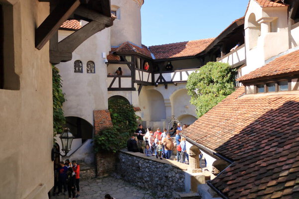 September 11 2021 - Bran in Romania: The Courtyard Dracula's castle in Transylvania
