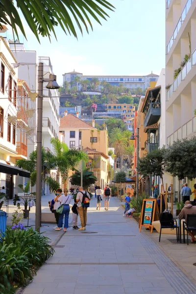 Novembro 2021 Puerto Cruz Tenerife Ilhas Canárias Espanha Casas Coloridas — Fotografia de Stock