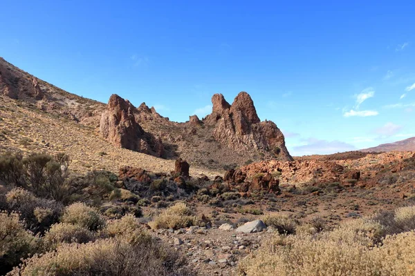 Parque Nacional Del Teide Isla Tenerife Con Campos Lava Volcán — Foto de Stock