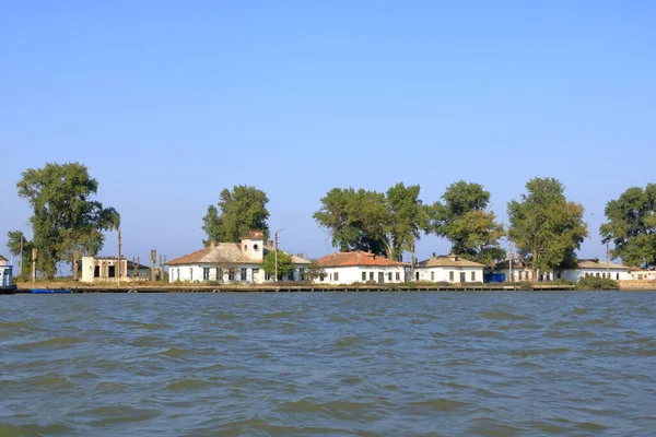 September 2021 Sulina Roemenië Gebouwen Aan Oever Van Donau — Stockfoto