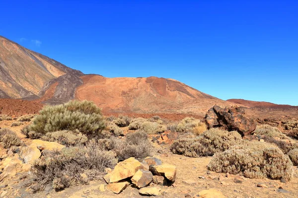 Teide Nemzeti Park Tenerife Szigeten Lávamezőkkel Teide Vulkánnal — Stock Fotó