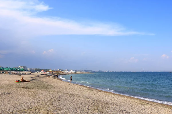 Eylül 2021 Romanya Köstence Mamaia Karadeniz Kıyısında Popüler Turizm Tatil — Stok fotoğraf