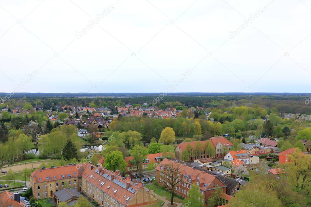 Arial Photo of the landscape in Germany in Eberswalde, Brandenburg (from Finow Tower)