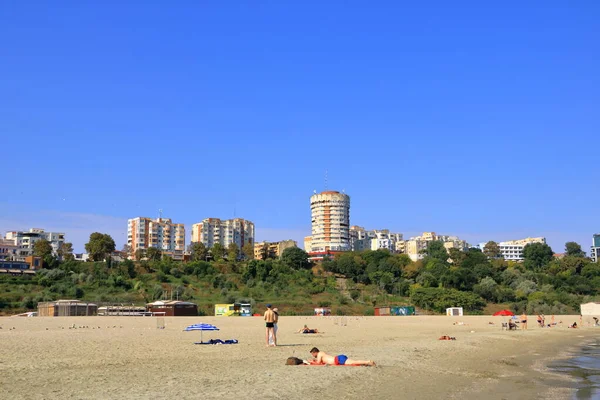 Září 2021 Konstanta Rumunsku Pláž Plaja Moderní Slunečného Dne Modrou — Stock fotografie