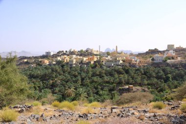View of mountain village Misfat Al Abriyeen in the Sultanate of Oman
