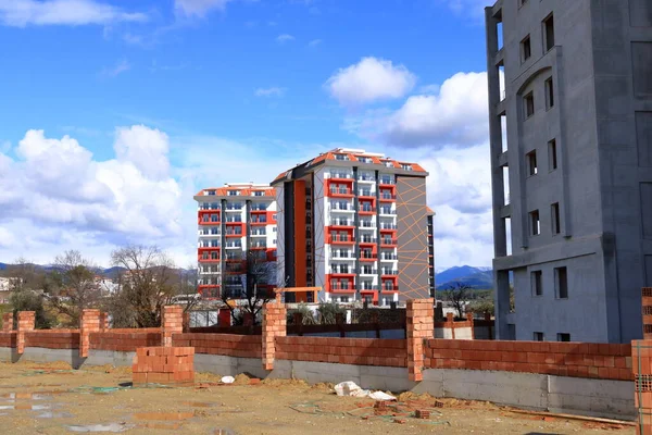 Construction Residential Apartment Complex Avsallar Alanya Turkey — ストック写真