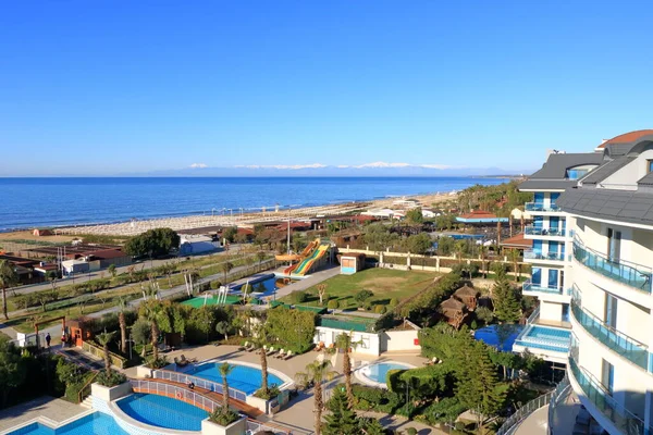 Aerial View Beach Turkish Riviera Evrenseki Side Mediterranean Sea Coast — Stockfoto