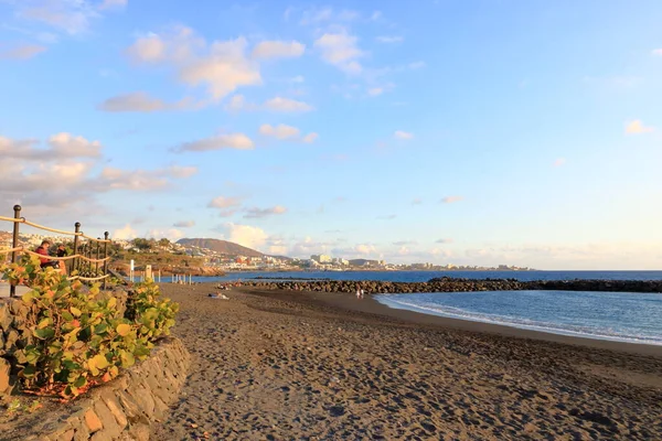 November 2021 Costa Adeje Tenerife Spain Tourists Relaxing Playing Black — Stockfoto
