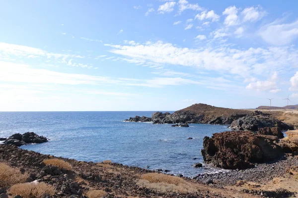 Lonely Black Beach Atlantic Ocean Tenerife — Fotografia de Stock