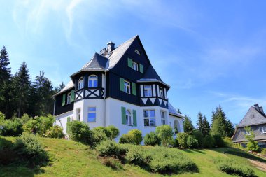July 24 2022 - Oberbarenburg, Altenberg, Saxony in Germany: lovely village in the mountains of the Erzgebirge