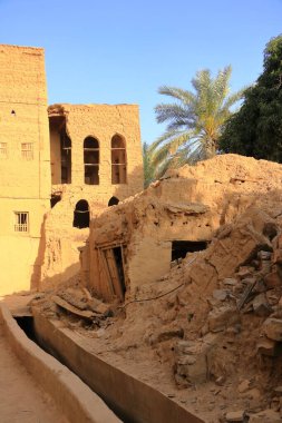 Mud houses in the old village of Al Hamra in Oman