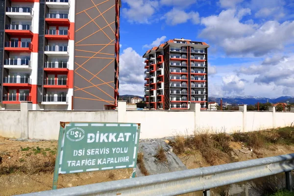 Construction Residential Apartment Complex Avsallar Alanya Turkey — ストック写真