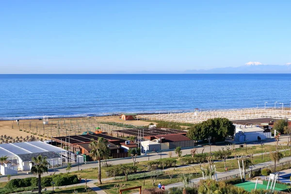 Aerial View Beach Turkish Riviera Evrenseki Side Mediterranean Sea Coast — Stock fotografie