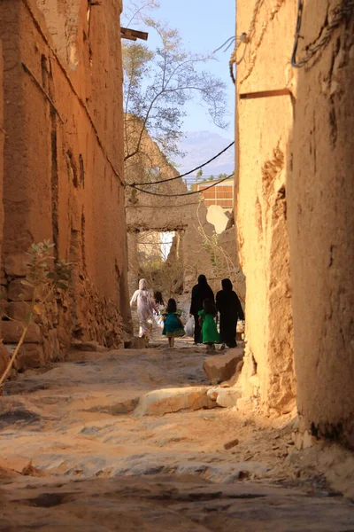 Mud houses in the old village of Al Hamra in Oman