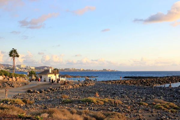 November 2021 Costa Adeje Tenerife Spain Tourists Relaxing Playing Black — 스톡 사진