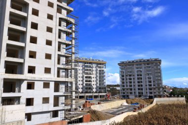 construction of a residential apartment complex in avsallar near alanya, turkey