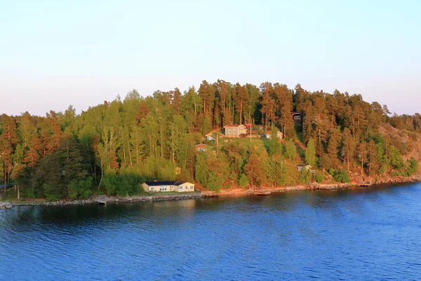 Stockholms Skärgård Vid Östersjön Kvällen — Stockfoto