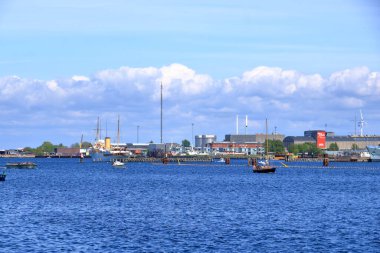 May 23 2022 - Copenhagen, Denmark: Holmen water bound neighbourhood in Copenhagen. a Royal Naval Base and Dockyards