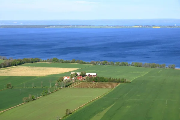 Sweden, Lake Vattern Area, Uppgranna, high angle countryside view from Brahehus castle ruins