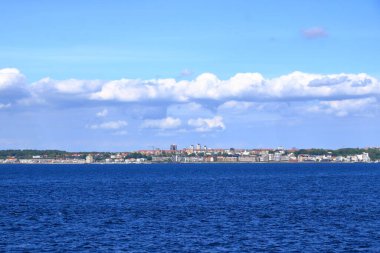 23 Mayıs 2022 - Helsingborg, İsveç: Helsingborg 'un panoramik görüntüsü