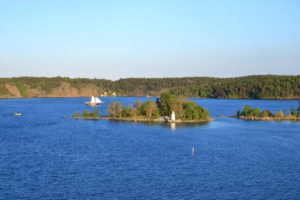 Stockholms Skärgård Vid Östersjön Kvällen — Stockfoto