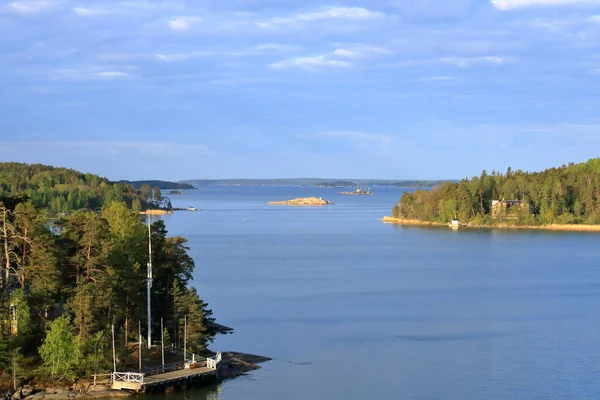 Bela Paisagem Ambiente Natural Arquipélago Turku Cercado Com Vegetação Pinheiros — Fotografia de Stock