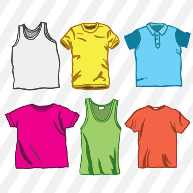 altı renkli tişörtler