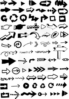 birçok doodled okları