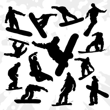 Snowboarders clipart