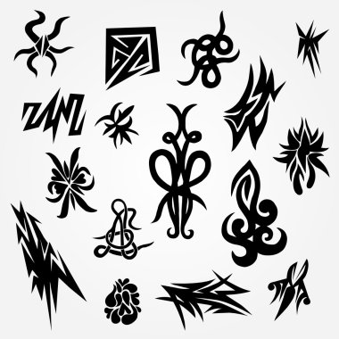 set van tatoeages