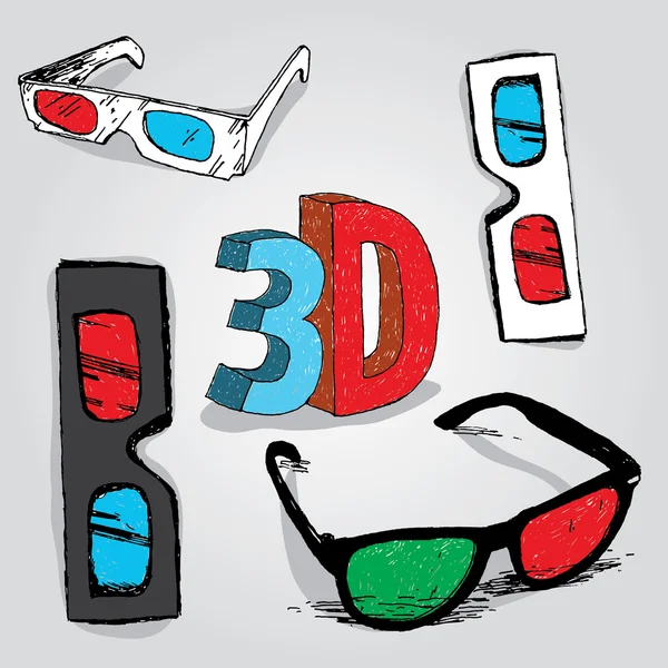 3D-окуляри — стоковий вектор