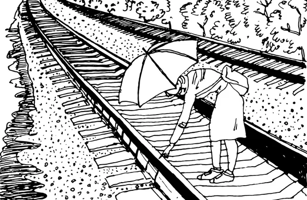 背景与铁路公路 — 图库矢量图片