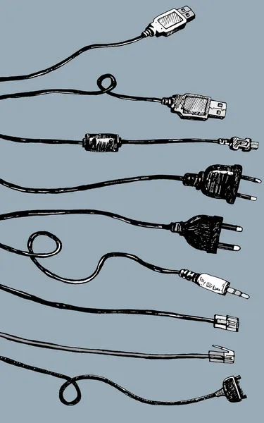 电缆和电线 — 图库矢量图片