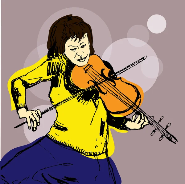 Illustratie van een cellist — Stockvector