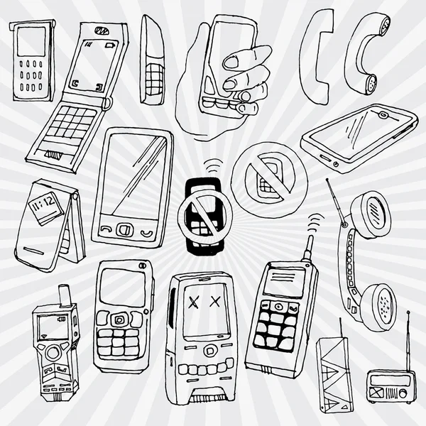 Téléphones mobiles et autres appareils — Image vectorielle