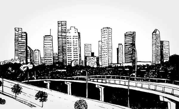 大城市的摩天大楼 — 图库矢量图片