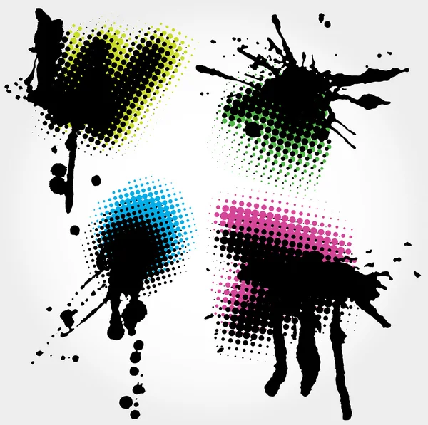 Grunge éclaboussures colorées — Image vectorielle