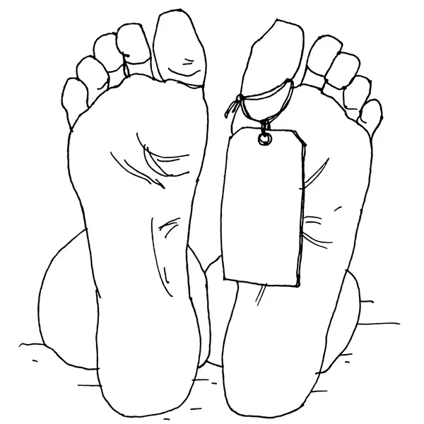 Pieds d'homme mort — Image vectorielle