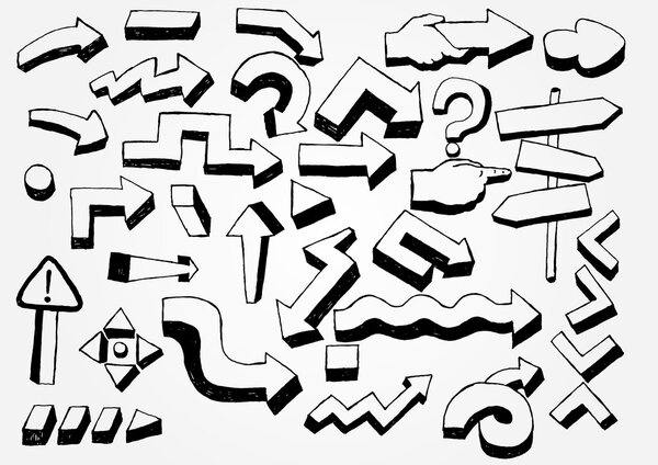 Многие каракули стрелы
