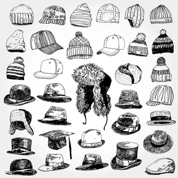 Collection de chapeaux — Image vectorielle