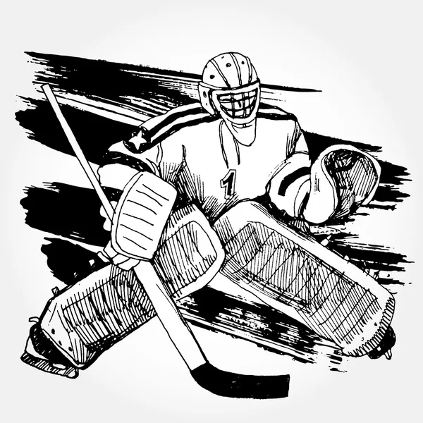 Hockey Player — Stock Vector