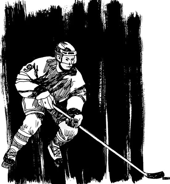 Joueur de hockey — Image vectorielle