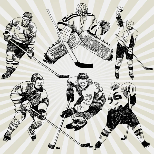 Hockeyspelers — Stockvector